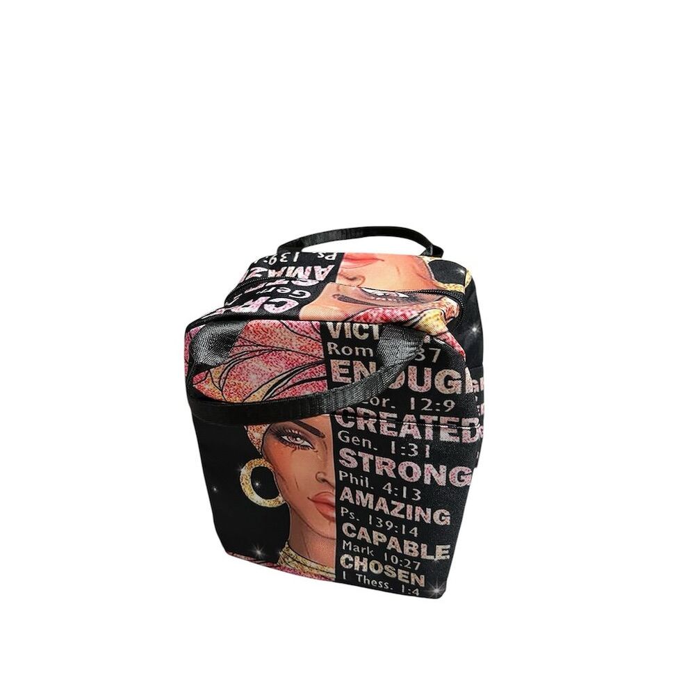 African Lady Insulated Lunch Bag Multicolor Empowering Theme - Picture 8 of 13